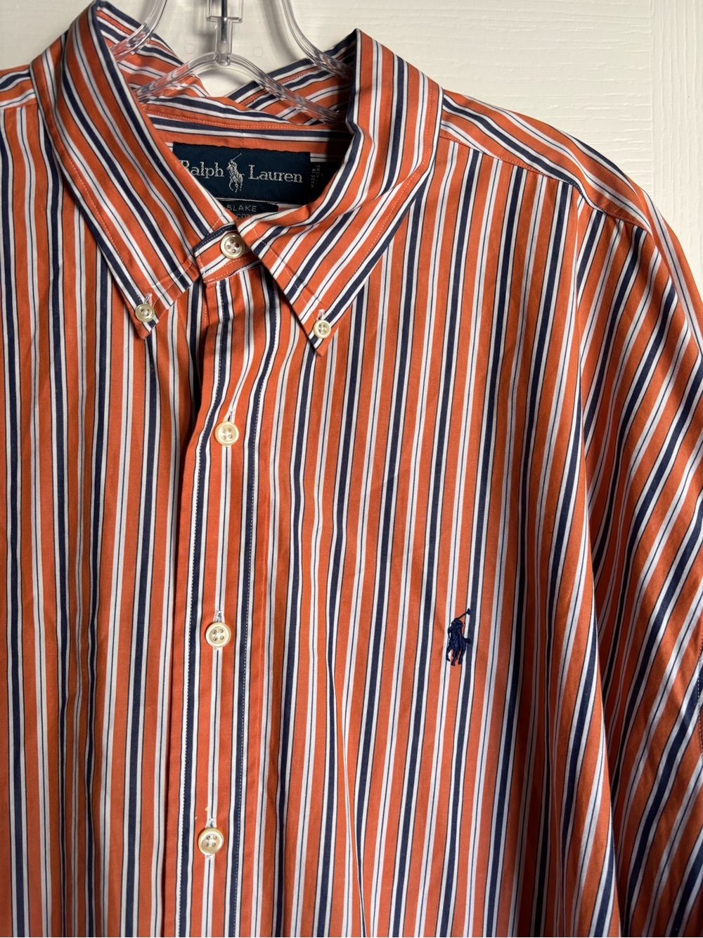 Ralph Lauren Shirt Mens 2XL Blake Classic Fit Long Sleeve Striped Button‎